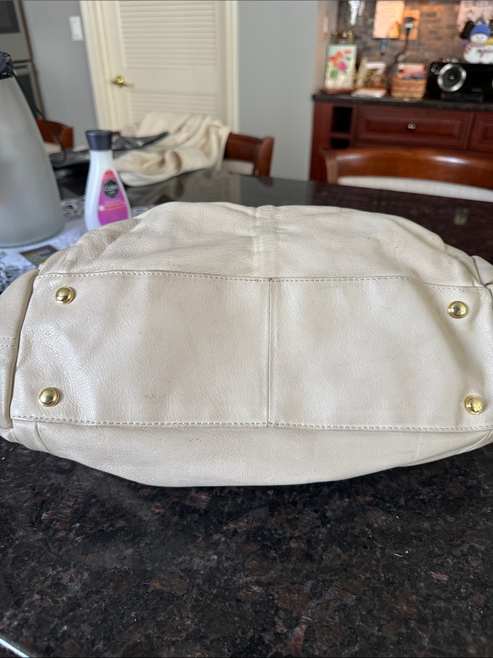 B. Makowsky Beige Tote with Leopard Print Interior - Pre-owned - Picture 5 of 12
